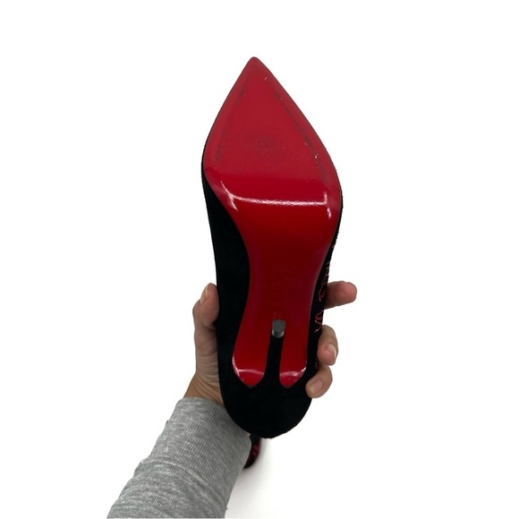 Christian Louboutin Black Stiletto Heels Walk A Mile In My Shoes Collection 38 - Picture 13 of 15